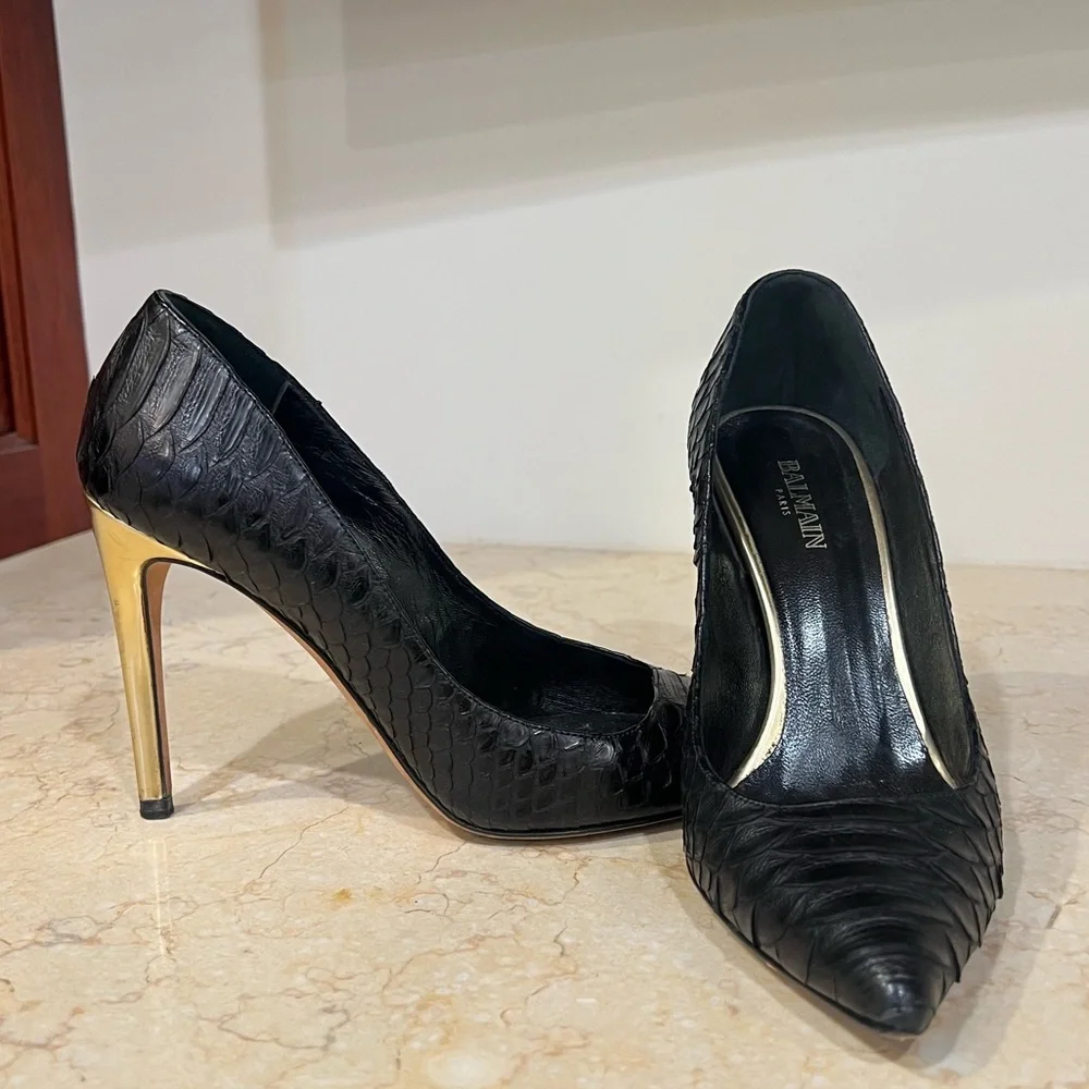 Balmain metallic gold python pump. Was only released in Europe - Picture 4 of 6